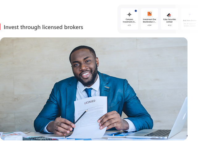 Invest through licensed brokers on the NASD market
