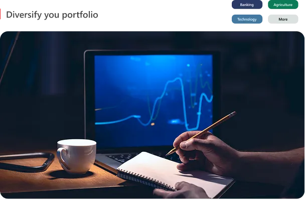 Diversify your portfolio across banking, agriculture, and technology