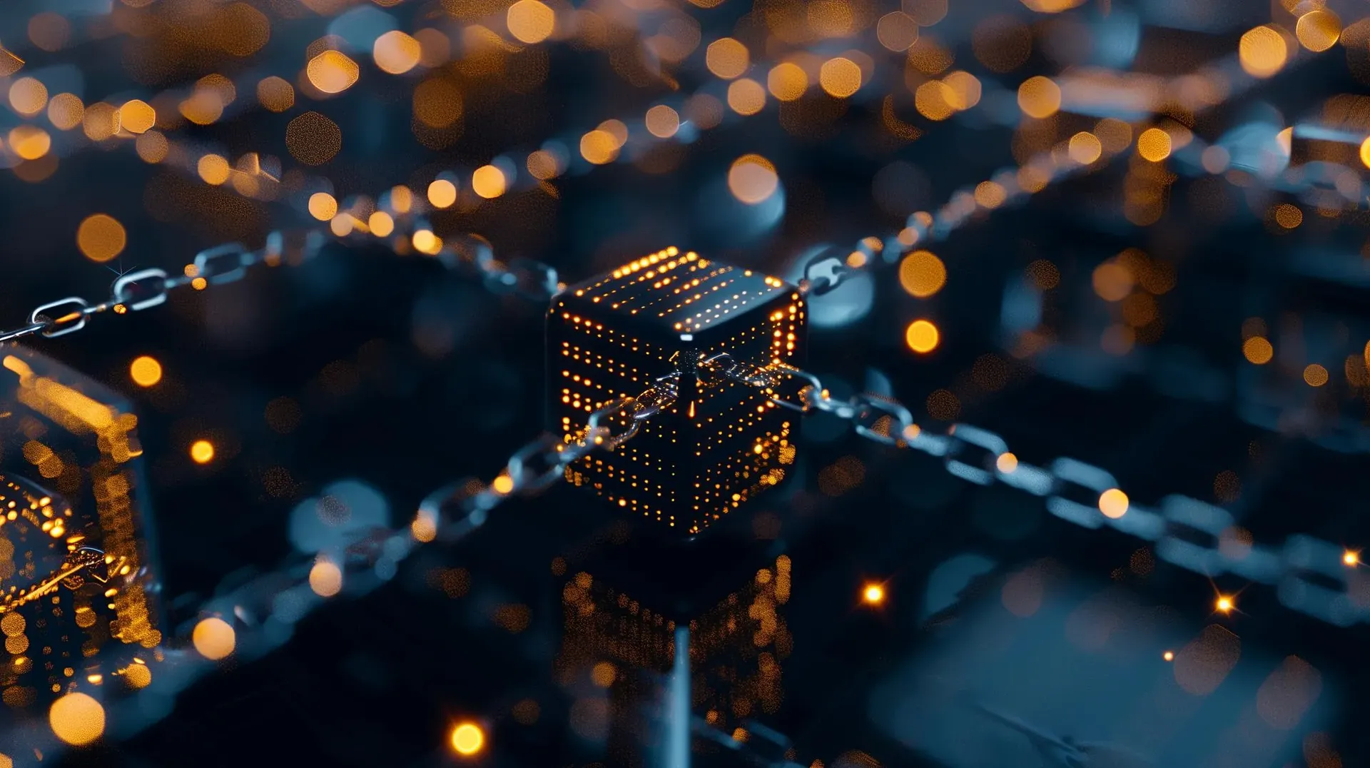 Blockchain network illustration representing the N-DSP platform