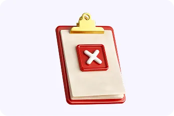 Clipboard with a red cross