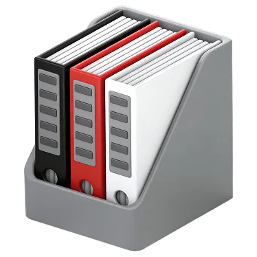 Stylised 3D file box of NASD documents