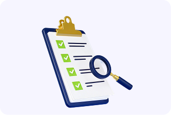 Watchlist clipboard with a magnifying glass