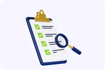 Watchlist clipboard with a magnifying glass